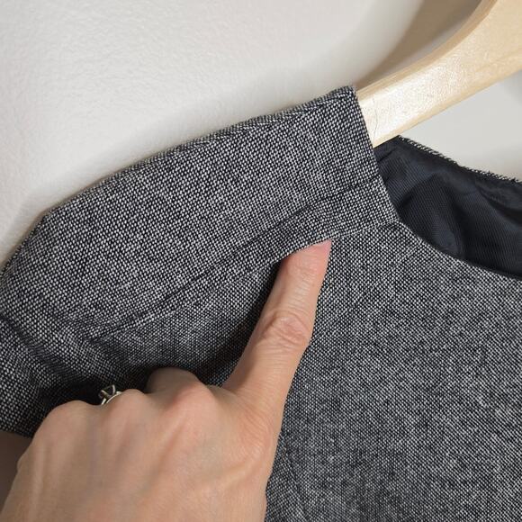 ZARA Gray Women's Wool Blend Cap Sleeve Dress with Hidden Zipper Size Small - Picture 4 of 13